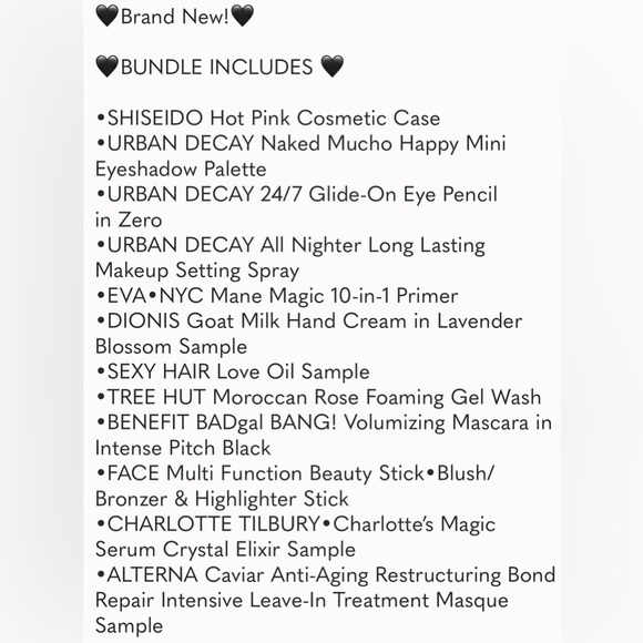 🖤12 PIECE URBAN DECAY🖤BEAUTY SELF CARE BUNDLE W/SHISEIDO COSMETIC CASE - Picture 11 of 11